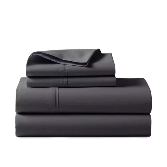 Ralph Lauren Home Organic Cotton Percale Twin Set Grey Fitted and Flat Sheet NEW - Picture 1 of 6
